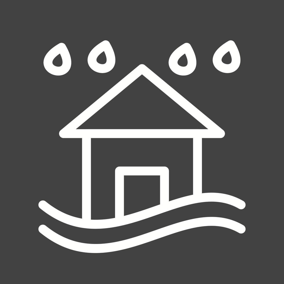 Heavy Rain and Flood Line Inverted Icon vector