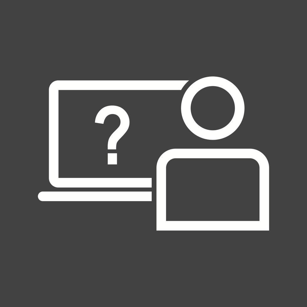 Online Questions Line Inverted Icon vector