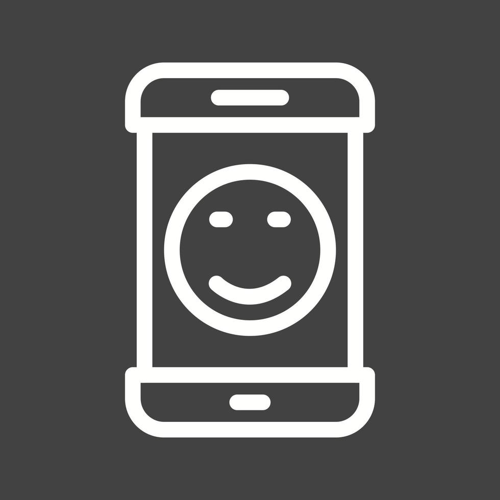 Happy Face Line Inverted Icon vector