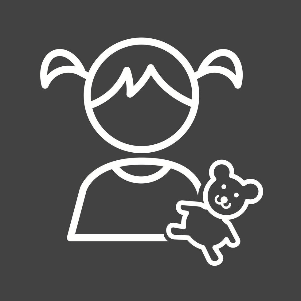 Holding Teddy Bear Line Inverted Icon vector