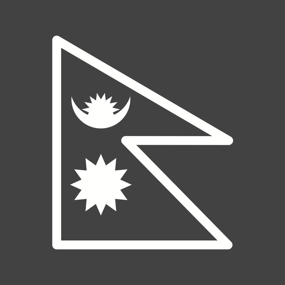 icono de línea invertida de nepal vector