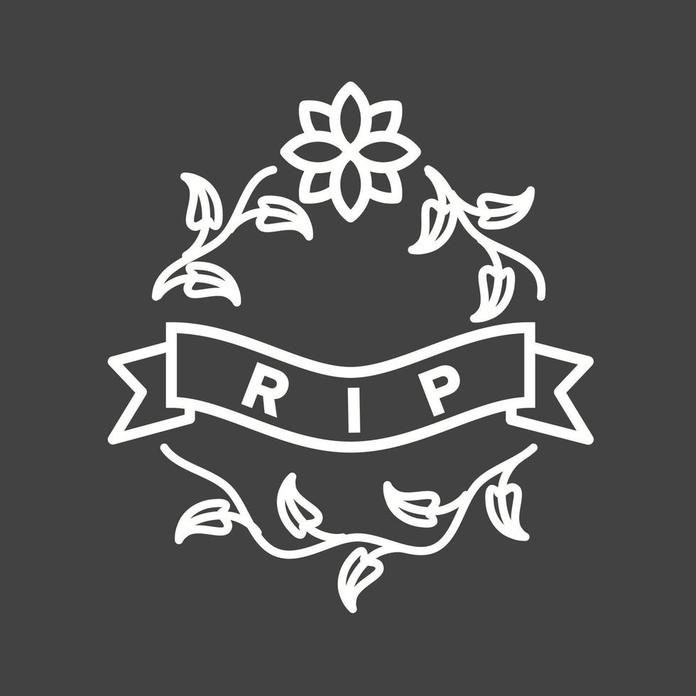 Rest In Peace Line Inverted Icon vector