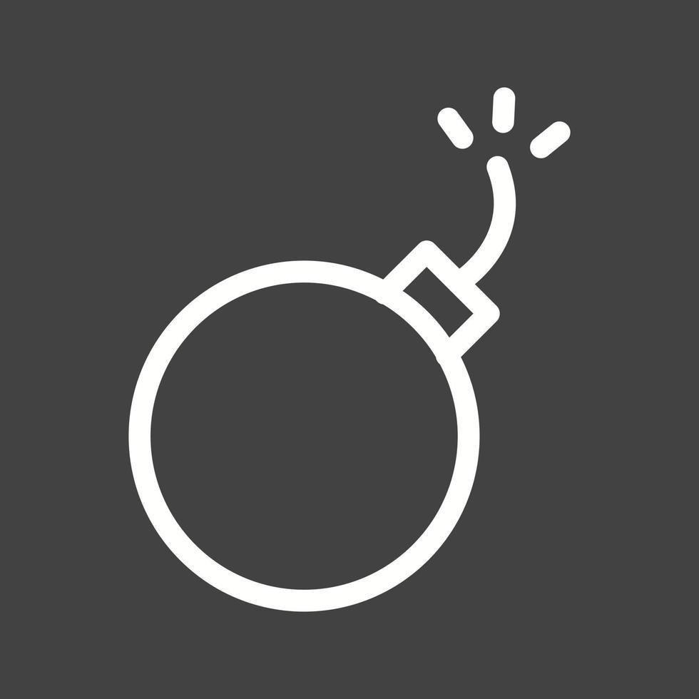 Exploding Cannon Ball Line Inverted Icon vector