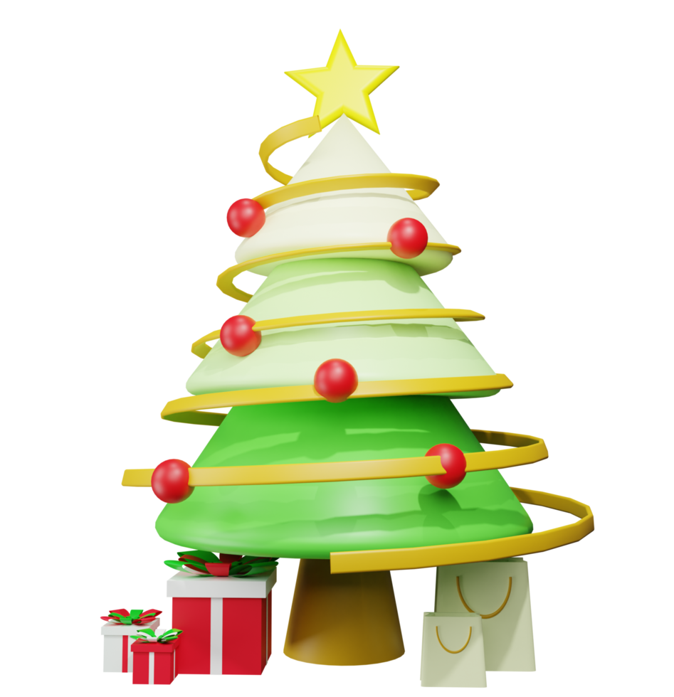 Christmas sparkling bright tree with star. png