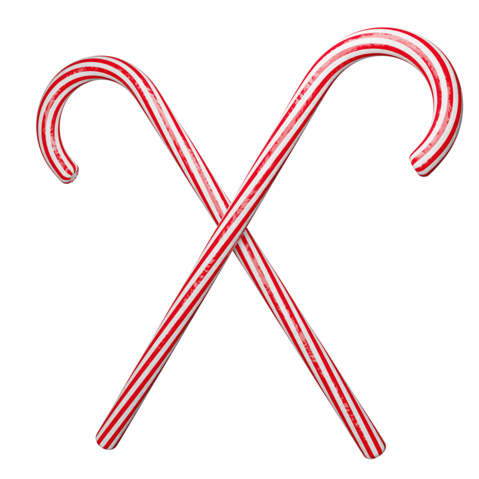 3d render christmas cane png