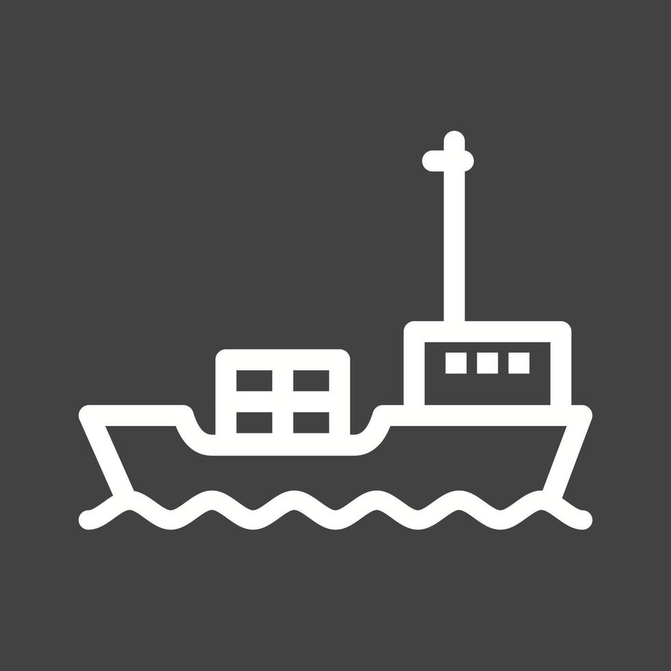 Cargo Ship I Line Inverted Icon vector
