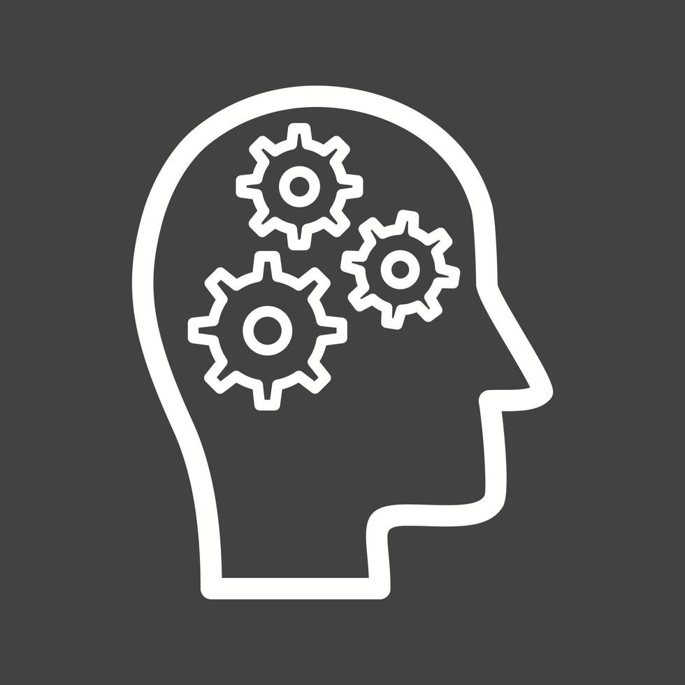 Thought Process Line Inverted Icon vector