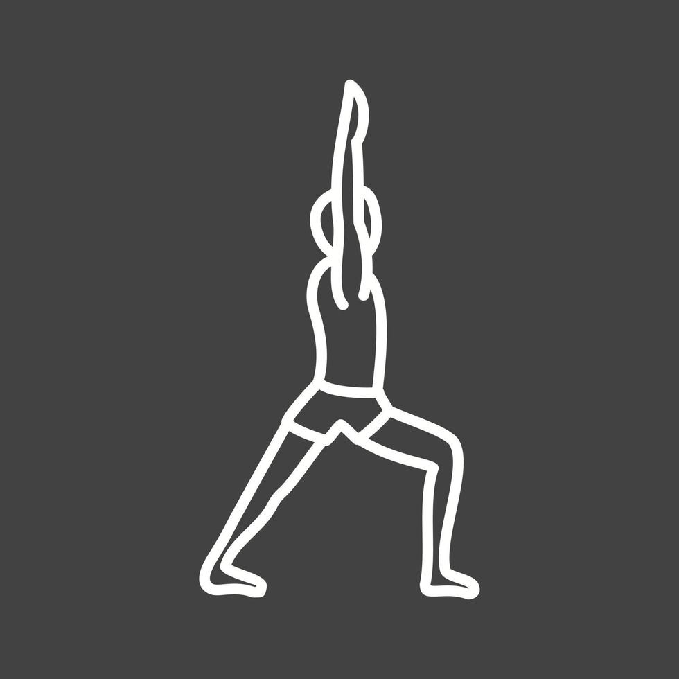 Warrior Pose Line Inverted Icon vector