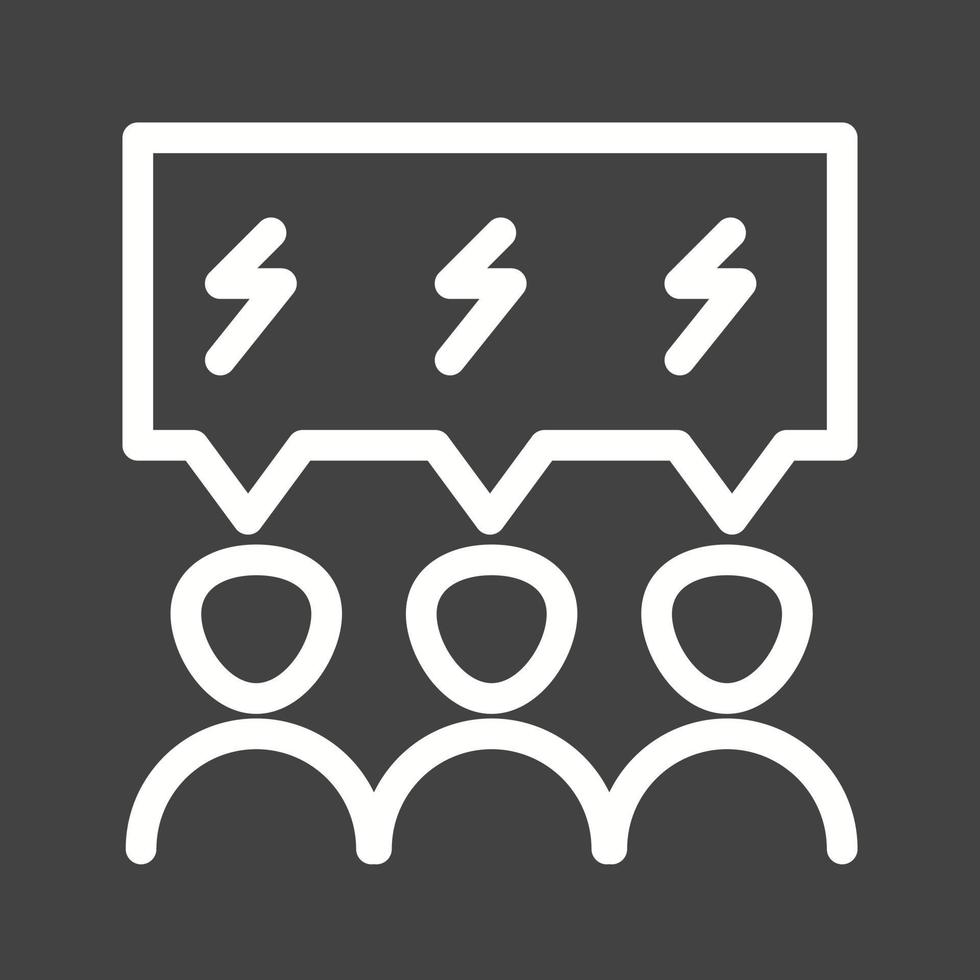 Teamwork Line Inverted Icon vector