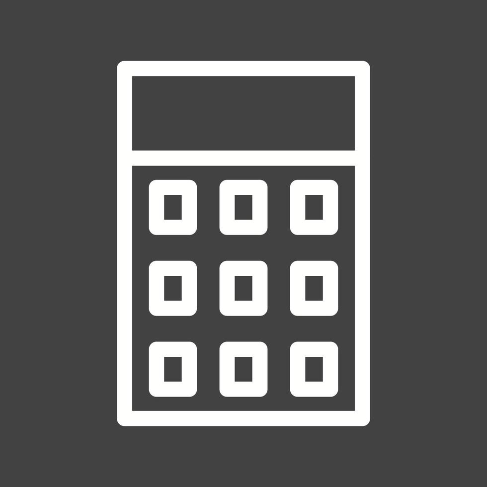 Calculator Line Inverted Icon vector