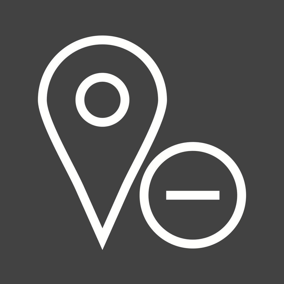 Delete Location Line Inverted Icon vector