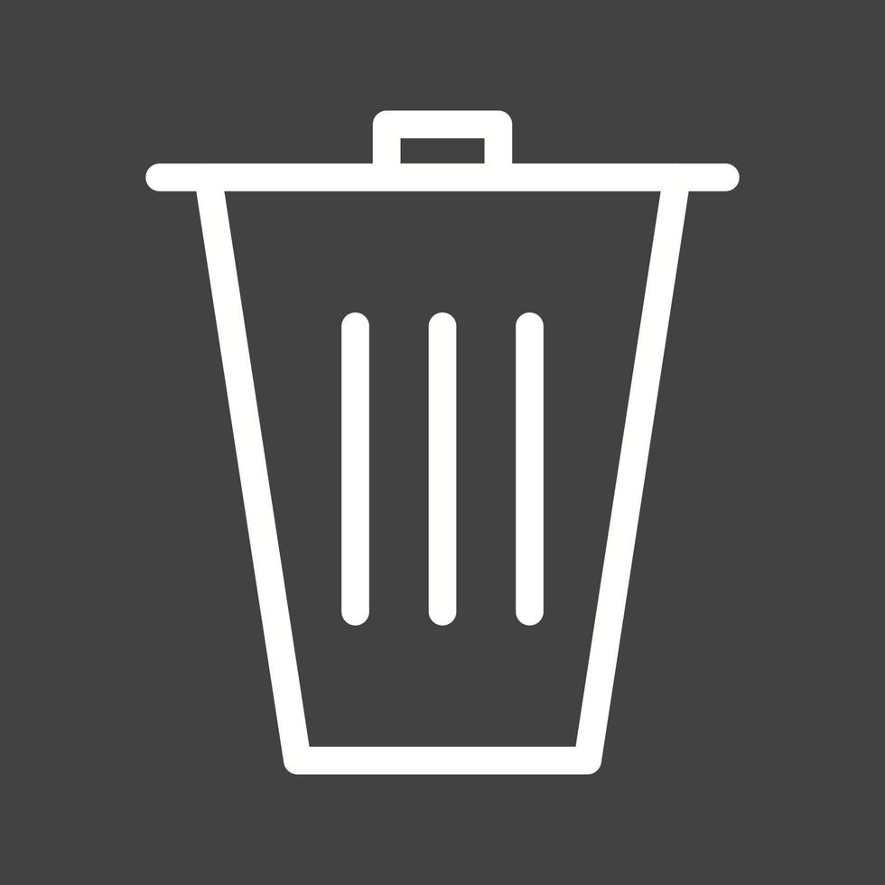 Trash Bin Line Inverted Icon vector
