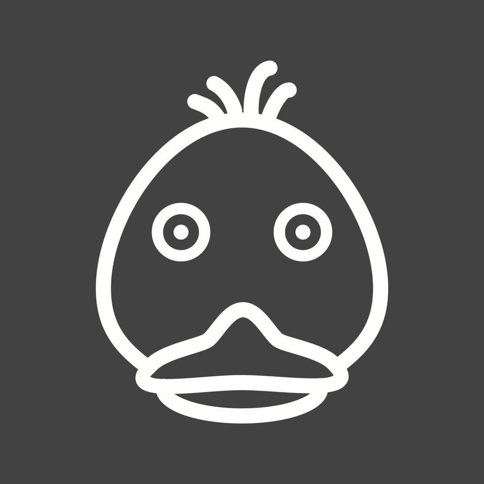 icono de línea de cara de patito invertido vector