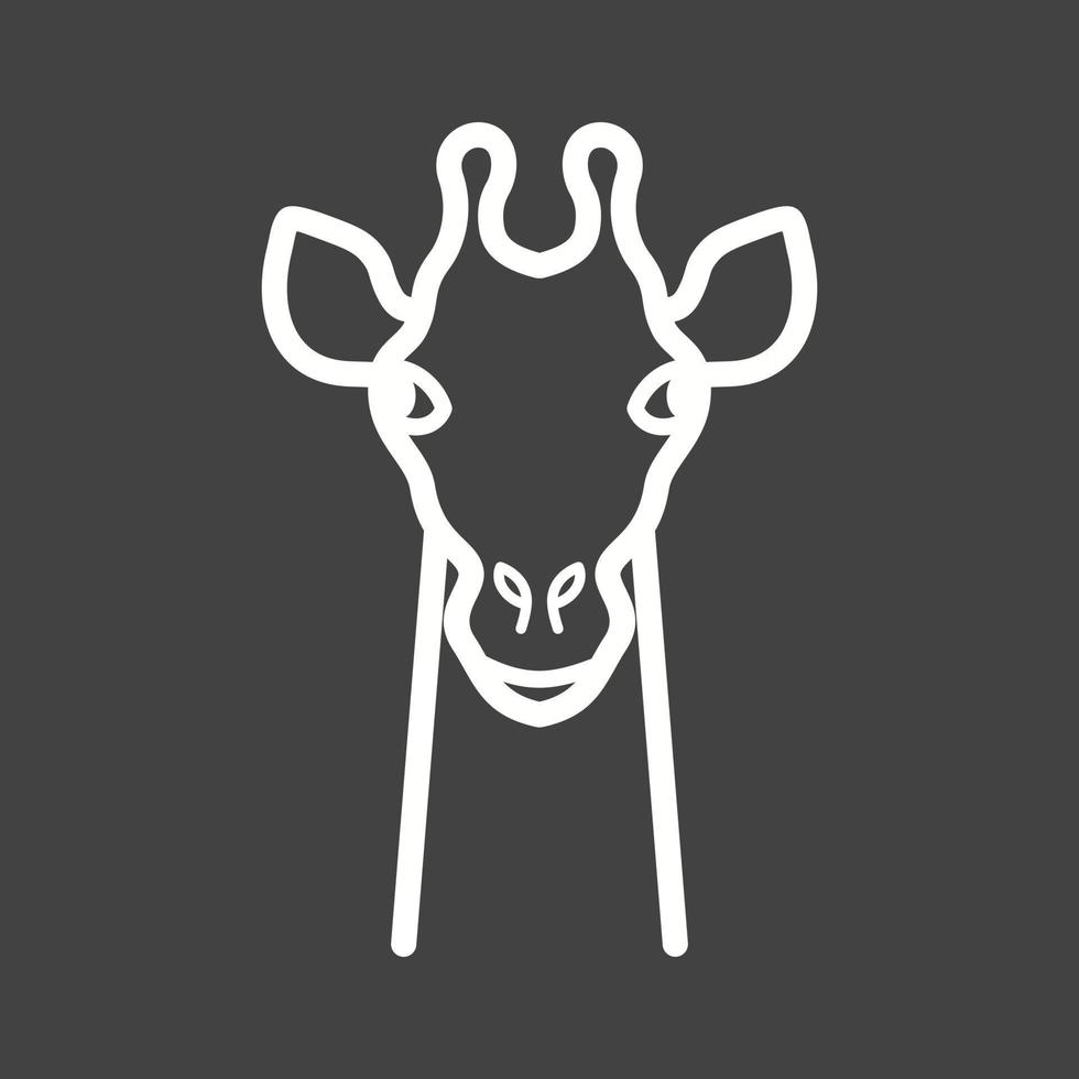 Giraffe Face Line Inverted Icon vector