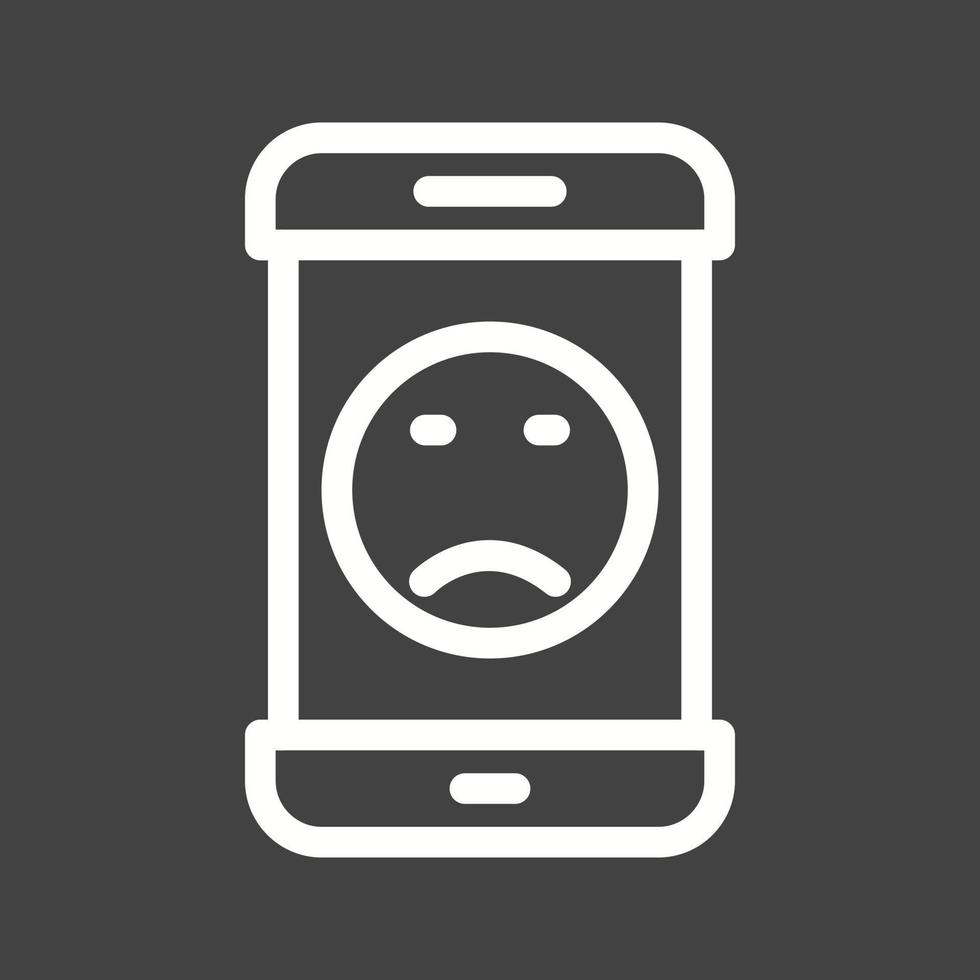 Sad Face Line Inverted Icon vector