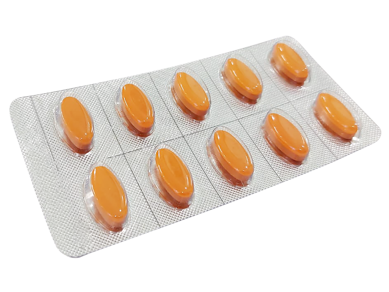 orangefarbene Pillen in einer Blisterpackung png