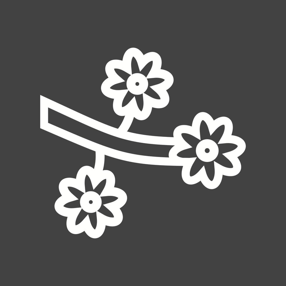 Flower Branch Line Inverted Icon vector
