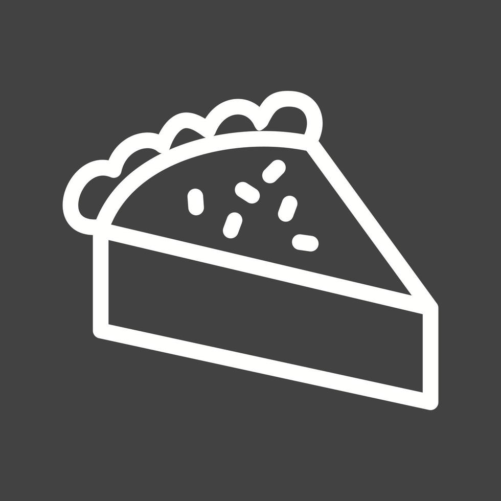 rebanada de pastel icono de línea invertida vector