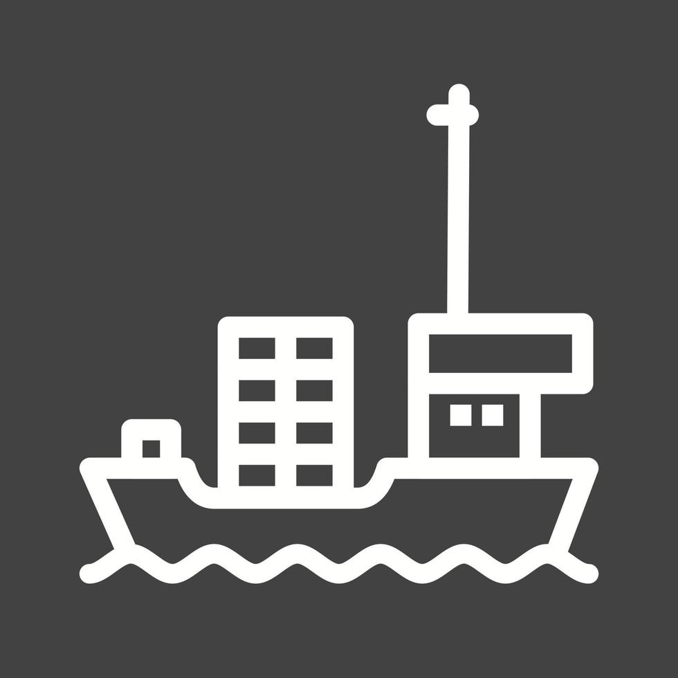 Cargo Ship II Line Inverted Icon vector
