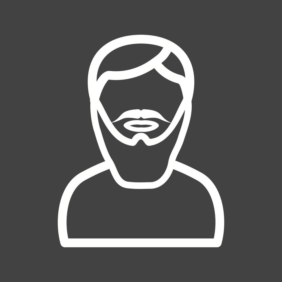 Man in Long Beard Line Inverted Icon vector