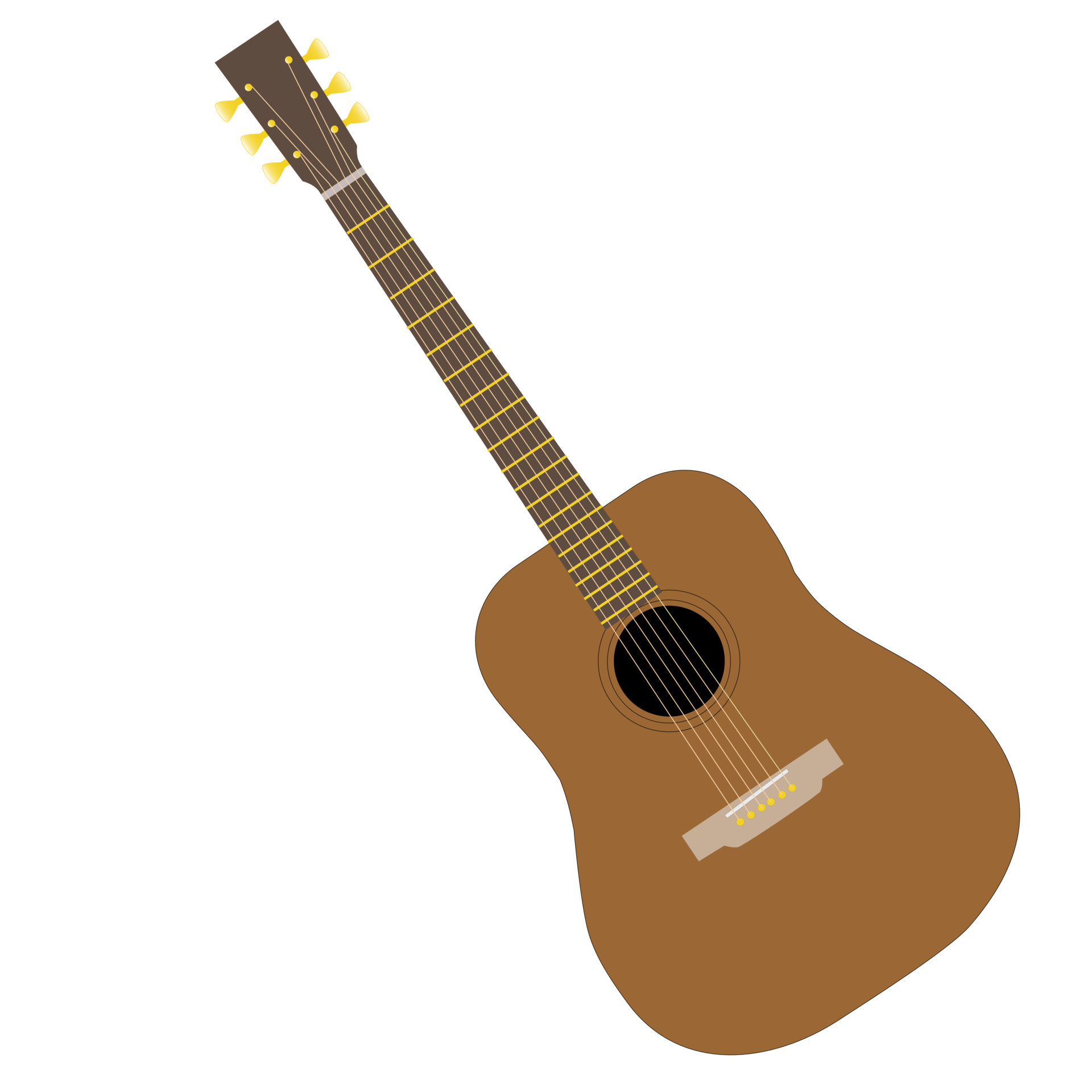 Brown Acoustic guitar design on transparent background. 14344293 PNG
