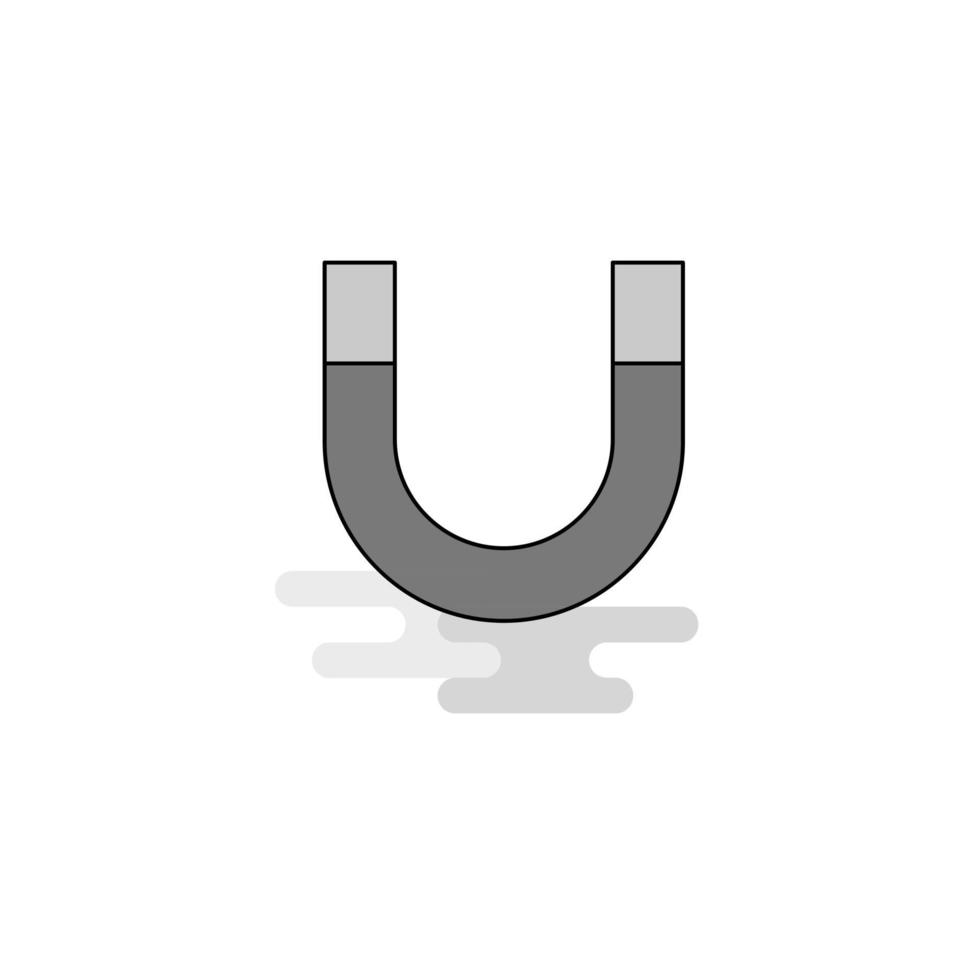 Magnet Web Icon Flat Line Filled Gray Icon Vector