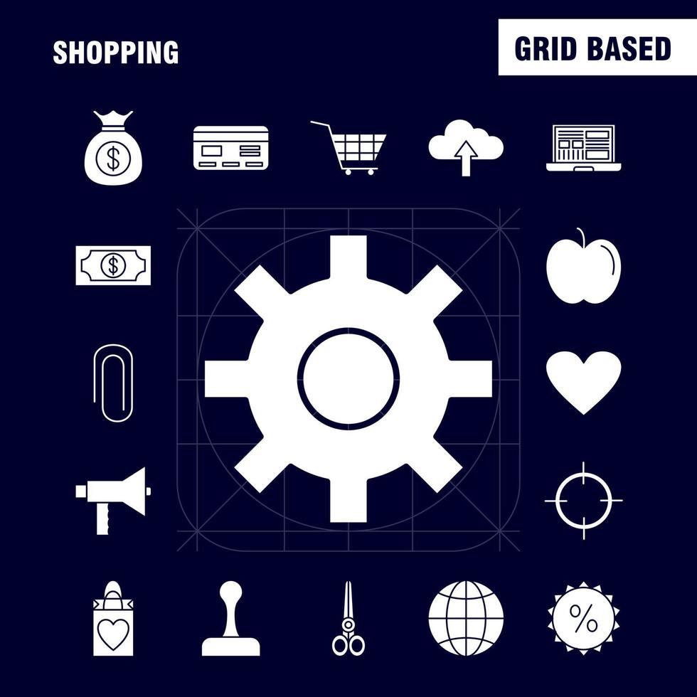 Shopping Solid Glyph Icon for Web Print and Mobile UXUI Kit Such as Business Finance Growth Chart Business Dollar Finance Target Pictogram Pack Vector