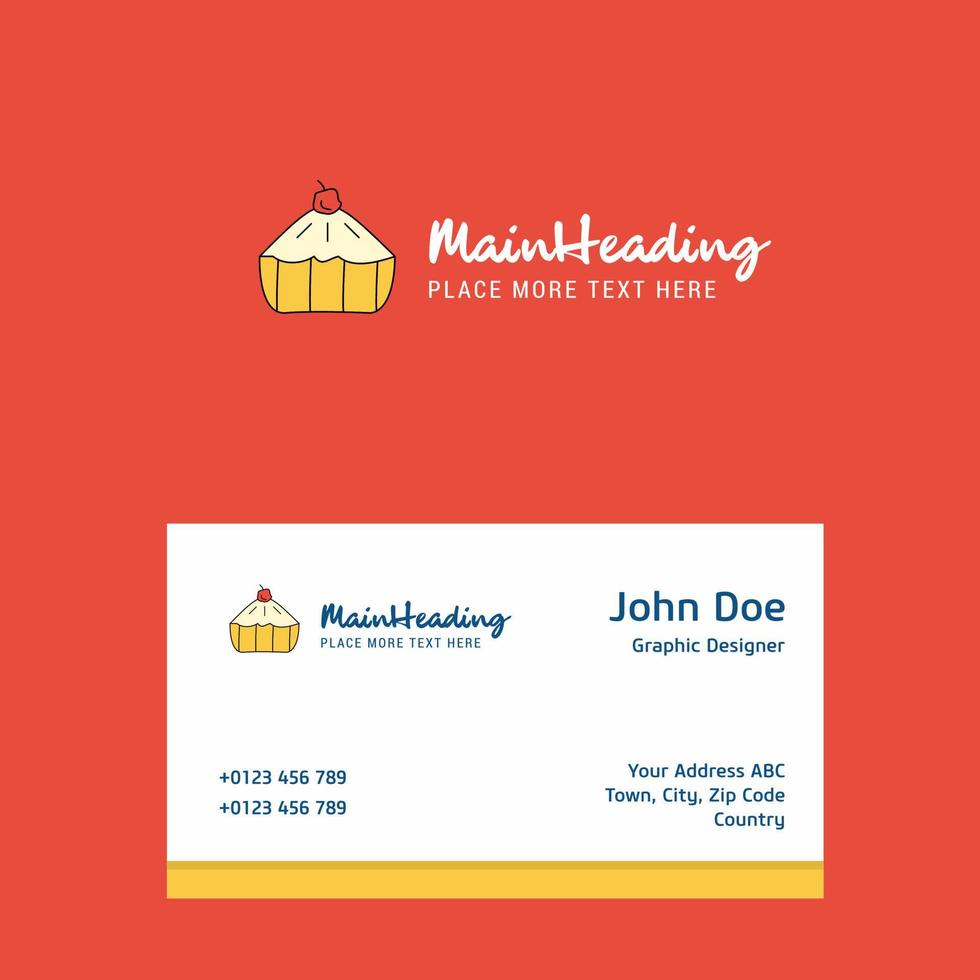 Cake logo Design with business card template Elegant corporate identity Vector