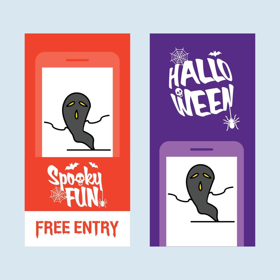 Happy Halloween invitation design with ghost vector