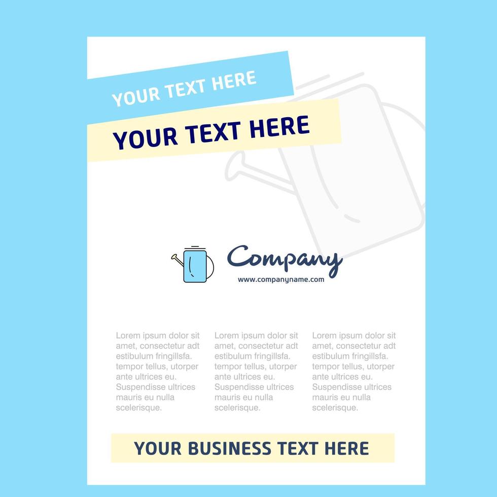 Water shower Title Page Design for Company profile annual report presentations leaflet Brochure Vector Background