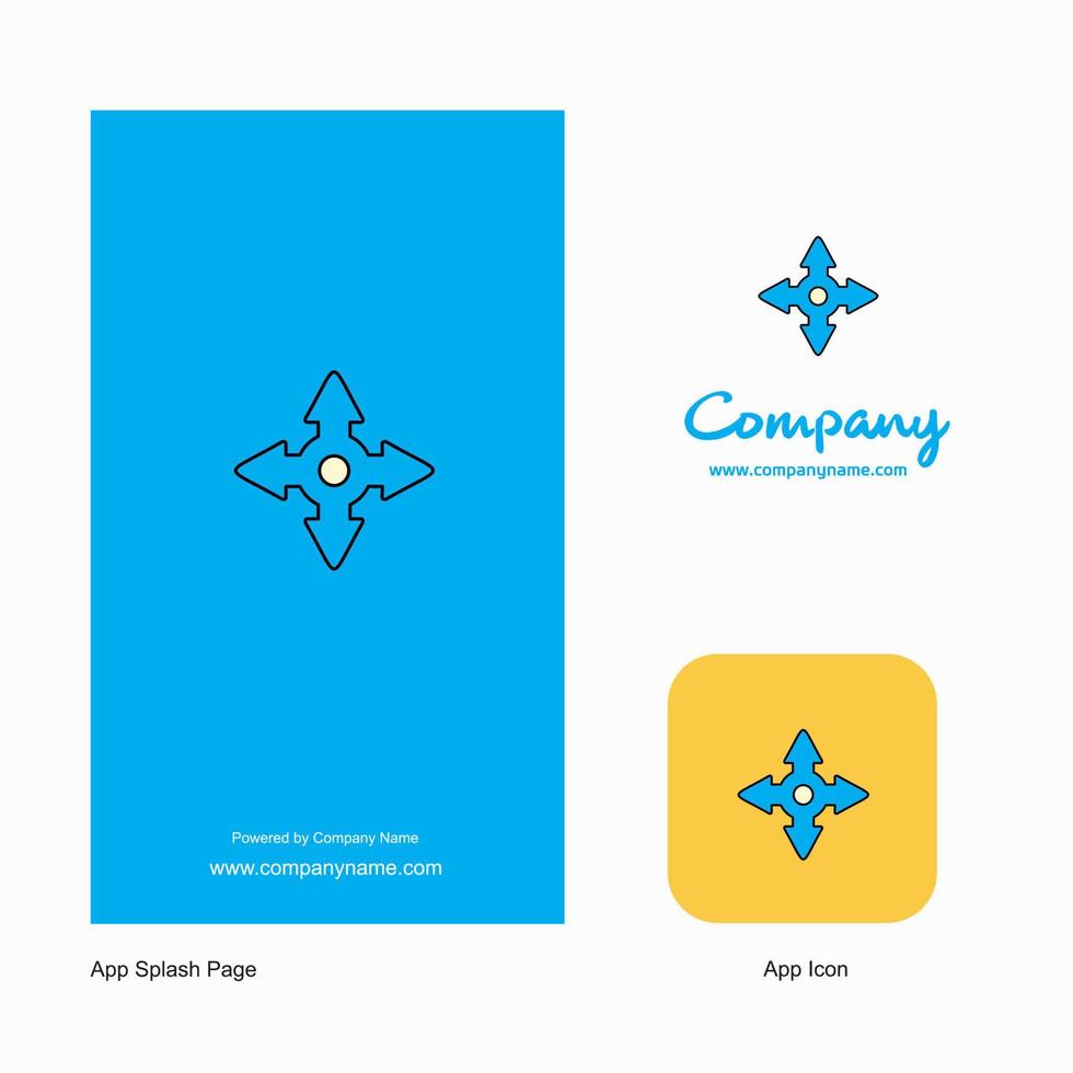 Four way arrow Company Logo App Icon and Splash Page Design Creative Business App Design Elements vector