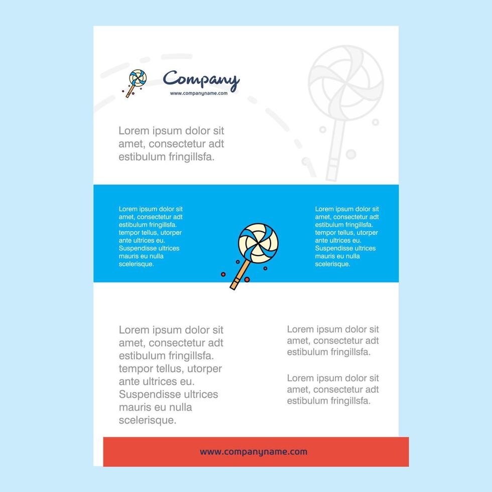 Template layout for Lollypop comany profile annual report presentations leaflet Brochure Vector Background
