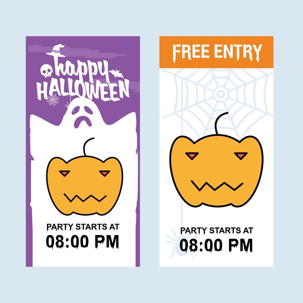 diseño de invitación de halloween feliz con vector de calabaza