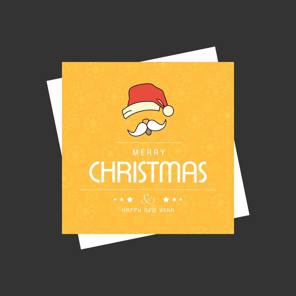 Christmas card design with elegant design and yellow background vector