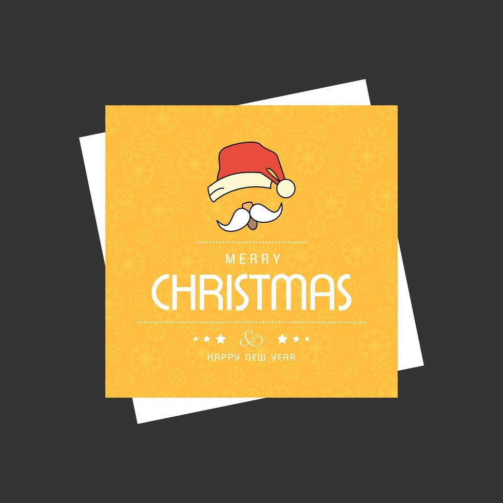 diseño de tarjeta de navidad con diseño elegante y vector de fondo amarillo