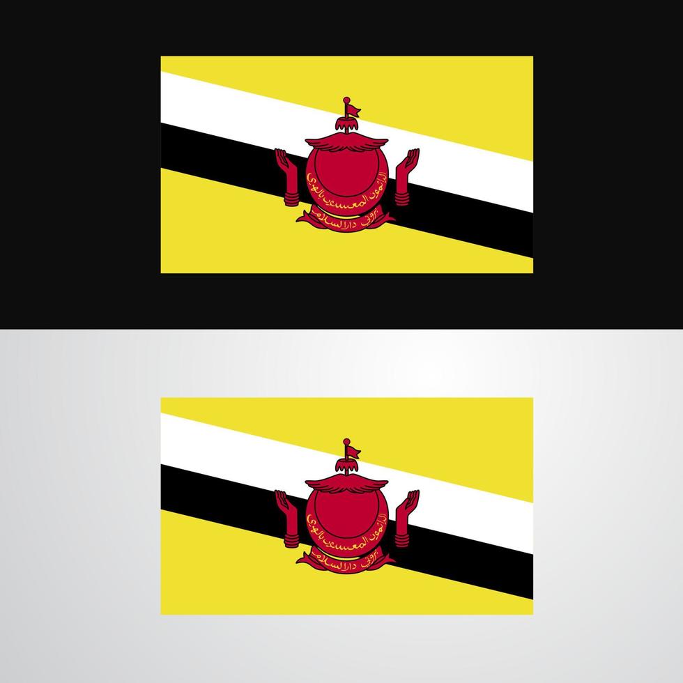 diseño de banner de bandera de brunei vector