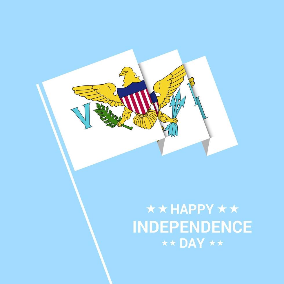 diseño tipográfico del día de la independencia de las islas vírgenes de estados unidos con vector de bandera