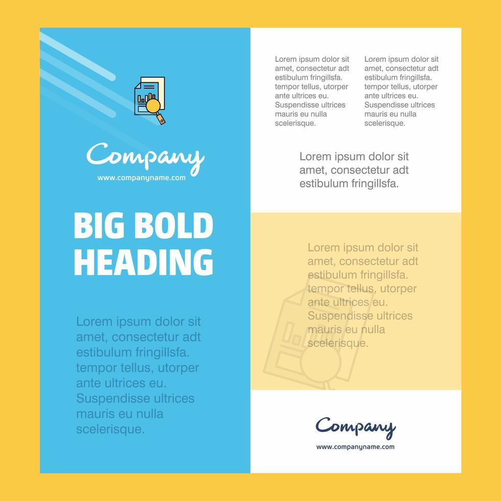 Search Document Business Company Poster Template with place for text and images vector background