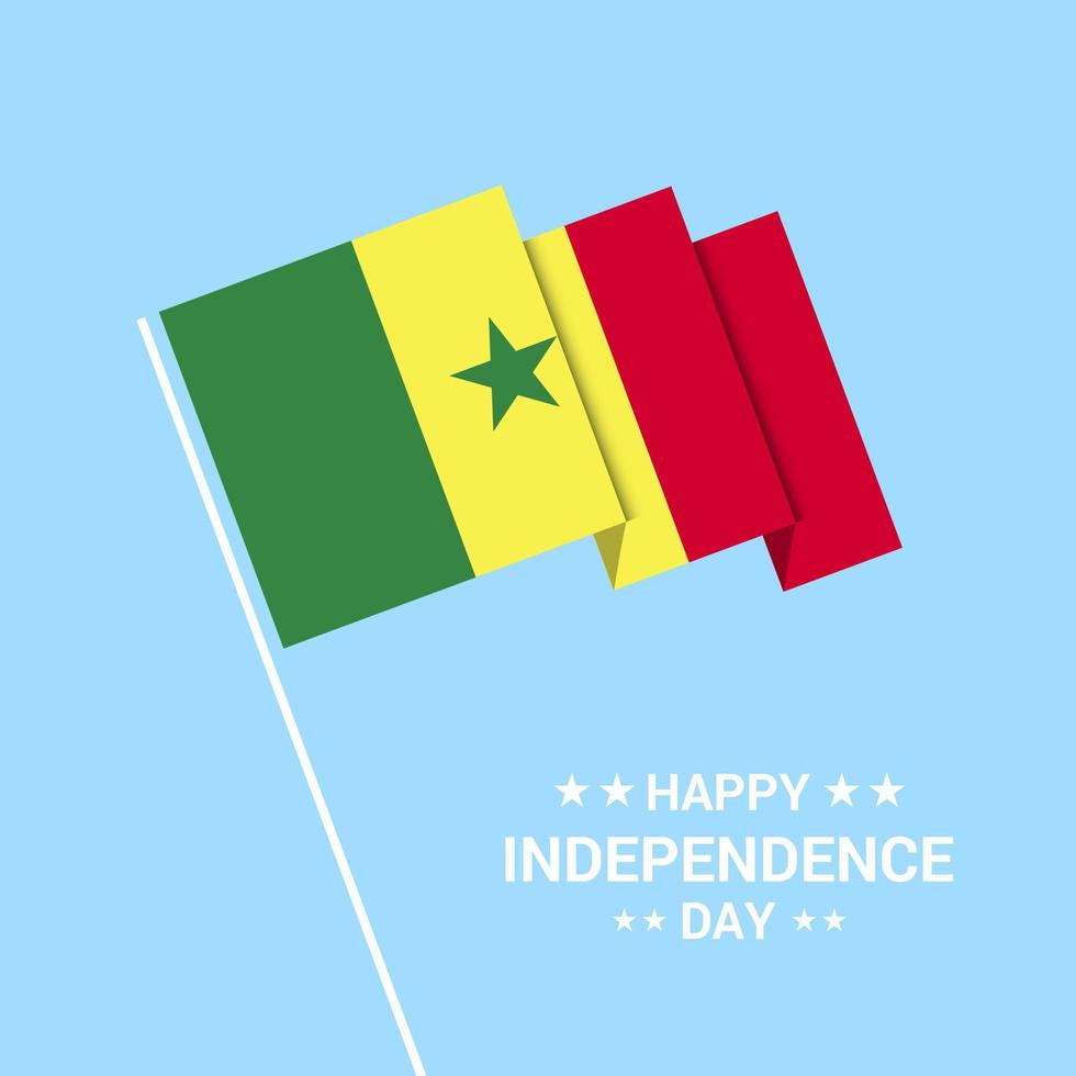 Senegal Independence day typographic design with flag vector