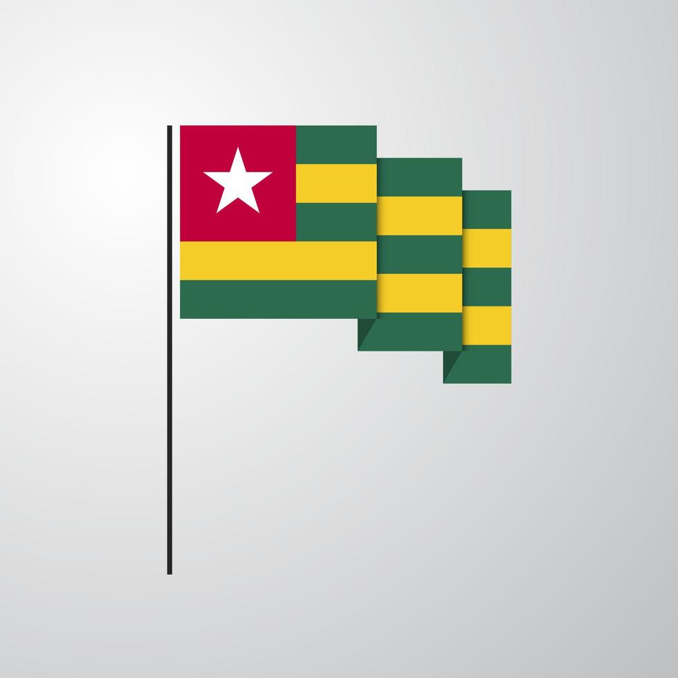 Togo waving Flag creative background vector