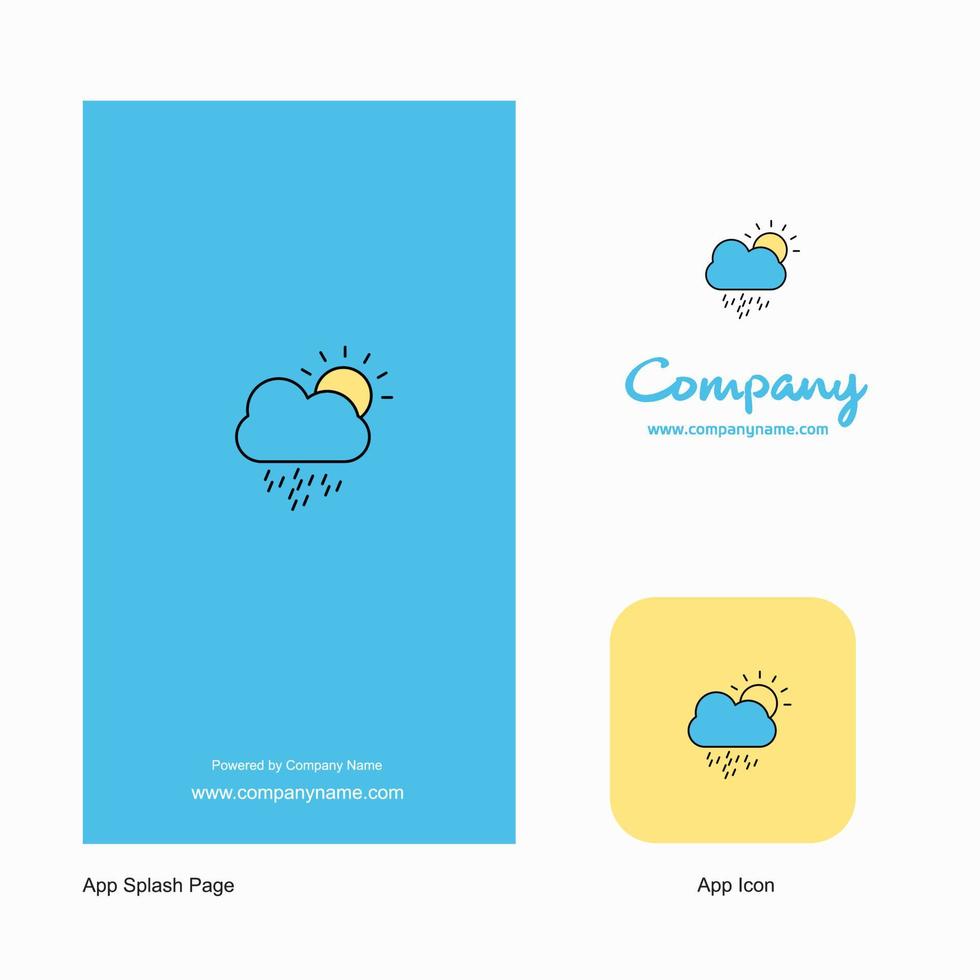 Raining Company Logo App Icon and Splash Page Design Creative Business App Design Elements vector