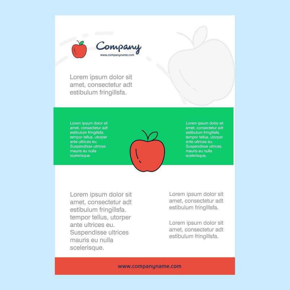 Template layout for Apple comany profile annual report presentations leaflet Brochure Vector Background