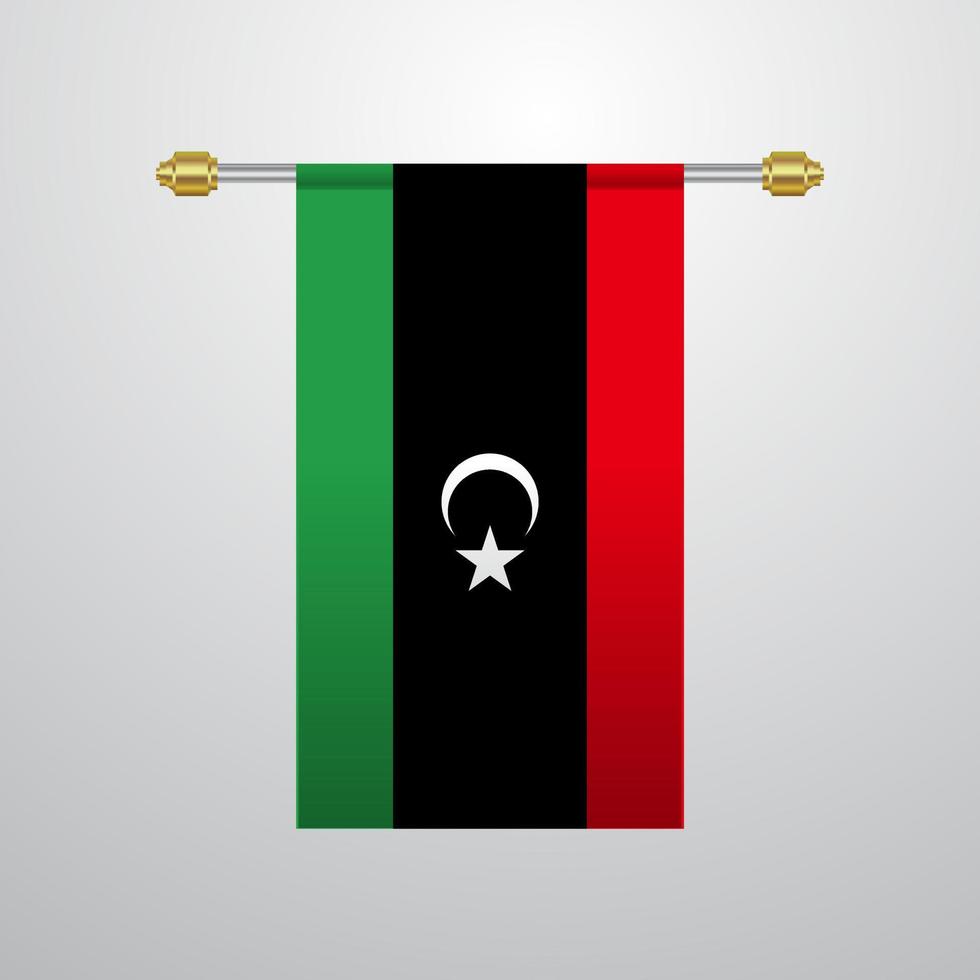 Libya hanging Flag vector