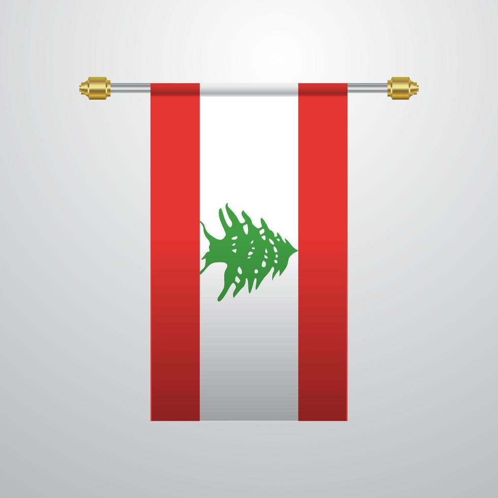 Lebanon hanging Flag vector