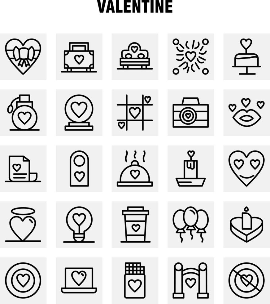 los iconos de línea de san valentín establecidos para infografías kit uxui móvil y diseño de impresión incluyen signo de etiqueta amor san valentín amor romántico corazón conjunto de iconos de san valentín vector
