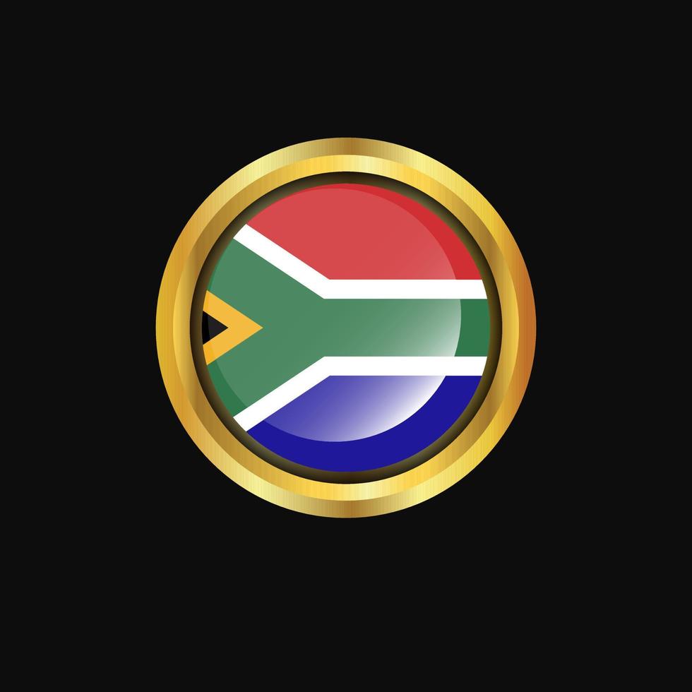 South Africa flag Golden button vector