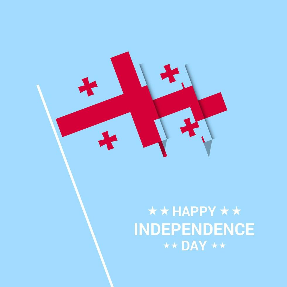 Georgia Independence day typographic design with flag vector