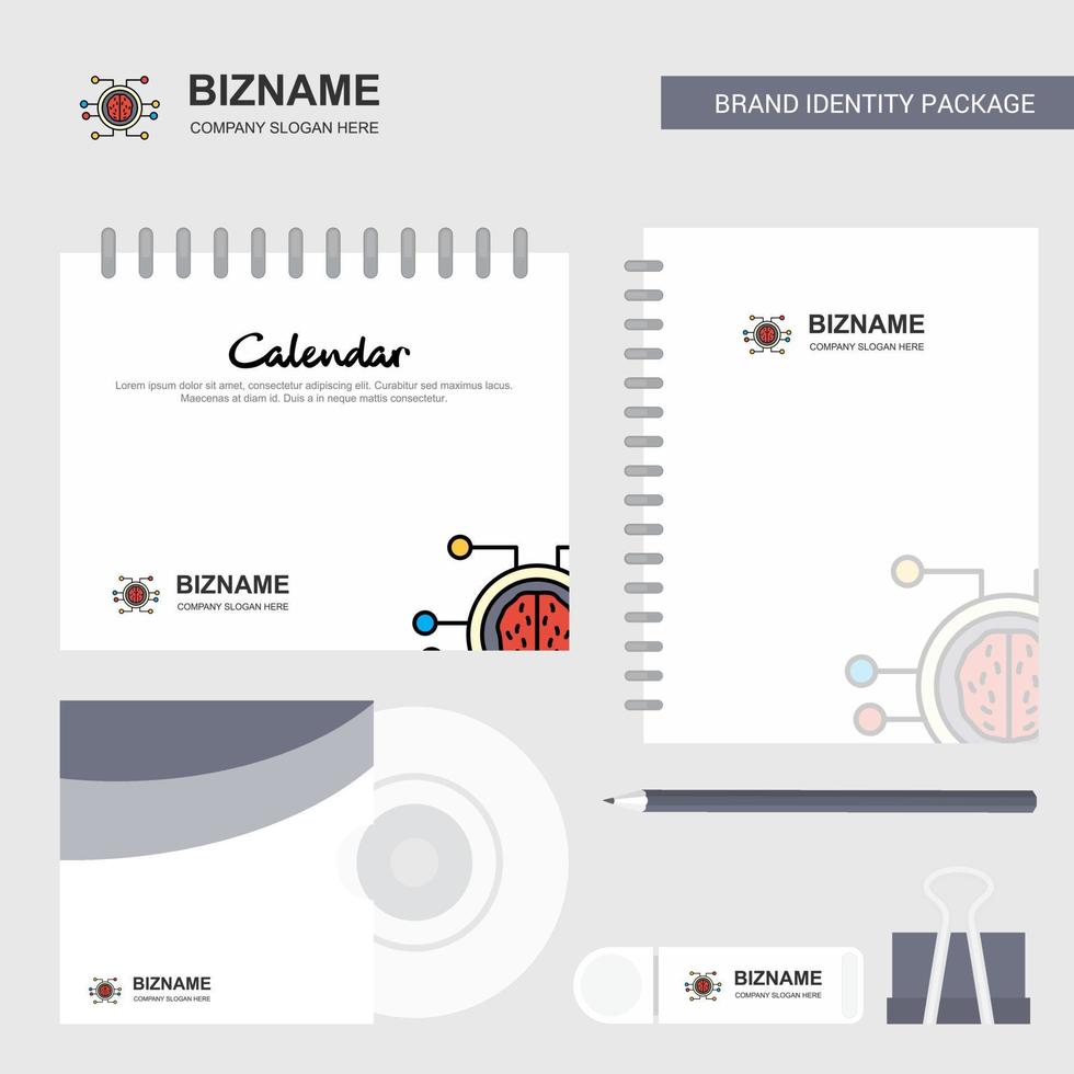 Processor Logo Calendar Template CD Cover Diary and USB Brand Stationary Package Design Vector Template