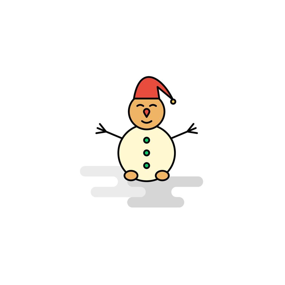 Flat Snowman Icon Vector