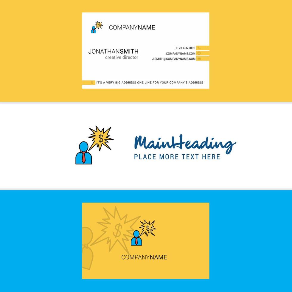 Beautiful Thinking about dollar Logo and business card vertical Design Vector
